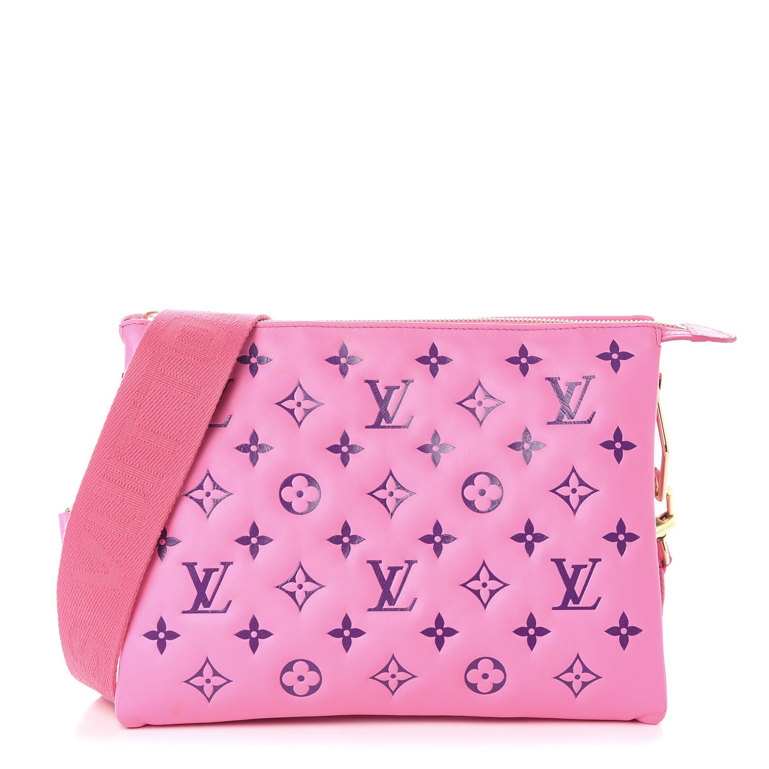 Louis Vuitton Lambskin Embossed Monogram Vuittamins Coussin PM Rose Violet 1 of 8