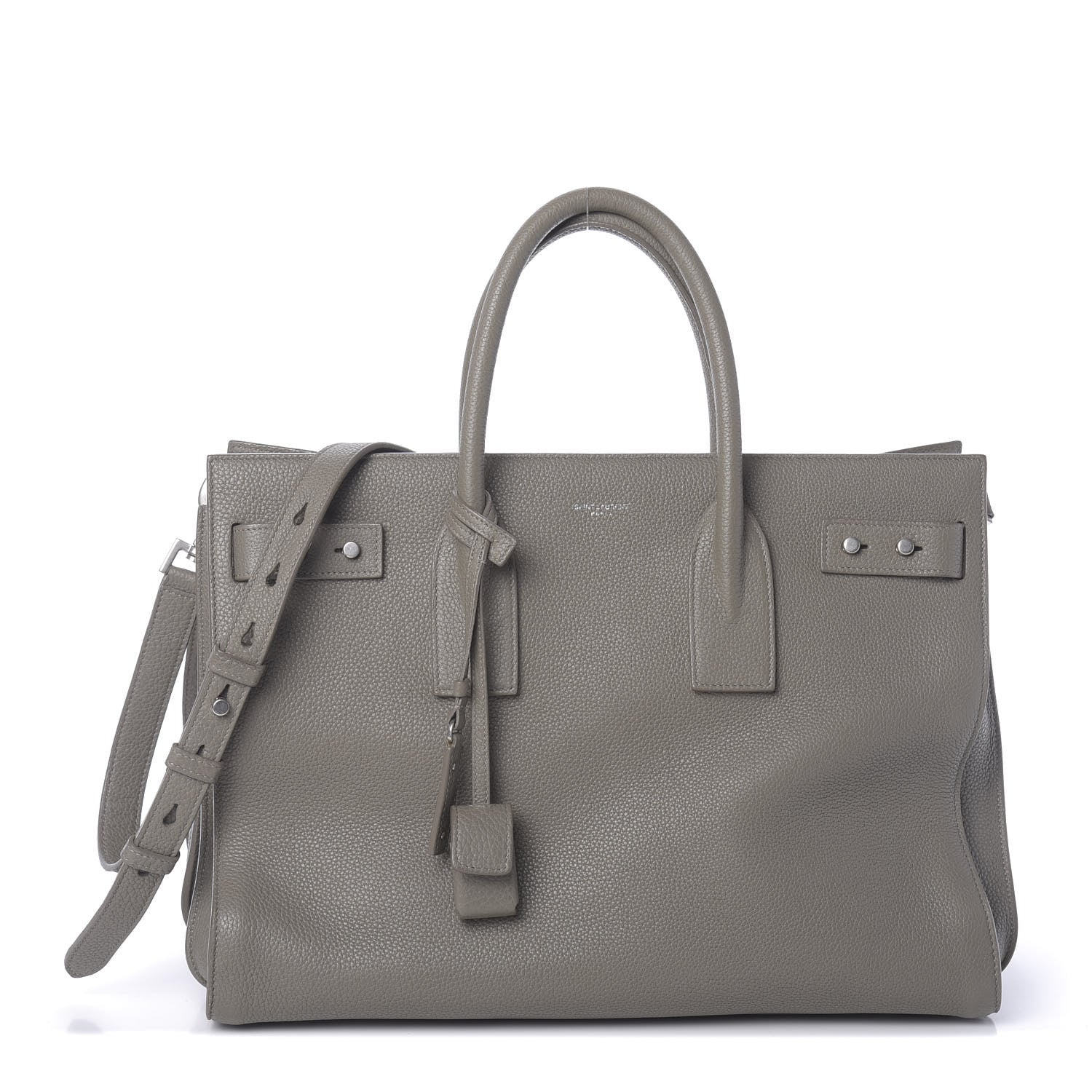 Saint Laurent Grained Calfskin Medium Supple Sac De Jour Kaki Militaire 1 of 12