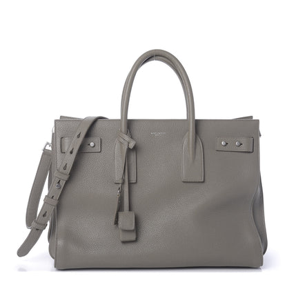 Saint Laurent Grained Calfskin Medium Supple Sac De Jour Kaki Militaire 1 of 12