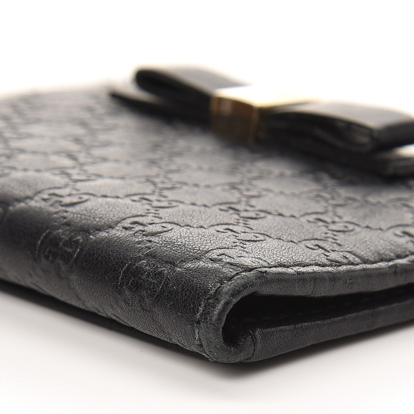 Microguccissima Bow Train Pass Case Black