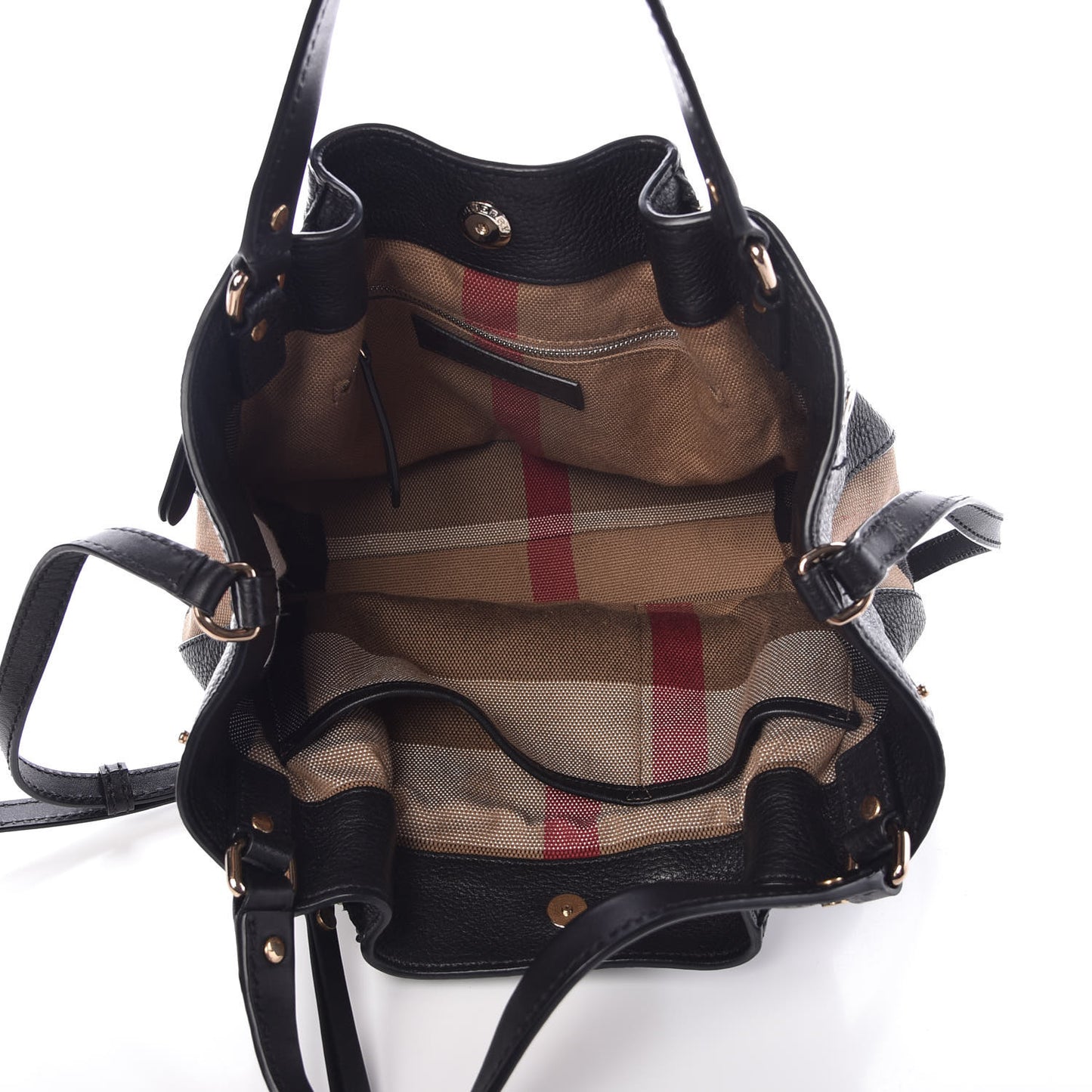 Grainy Calfskin House Check Small Maidstone Black