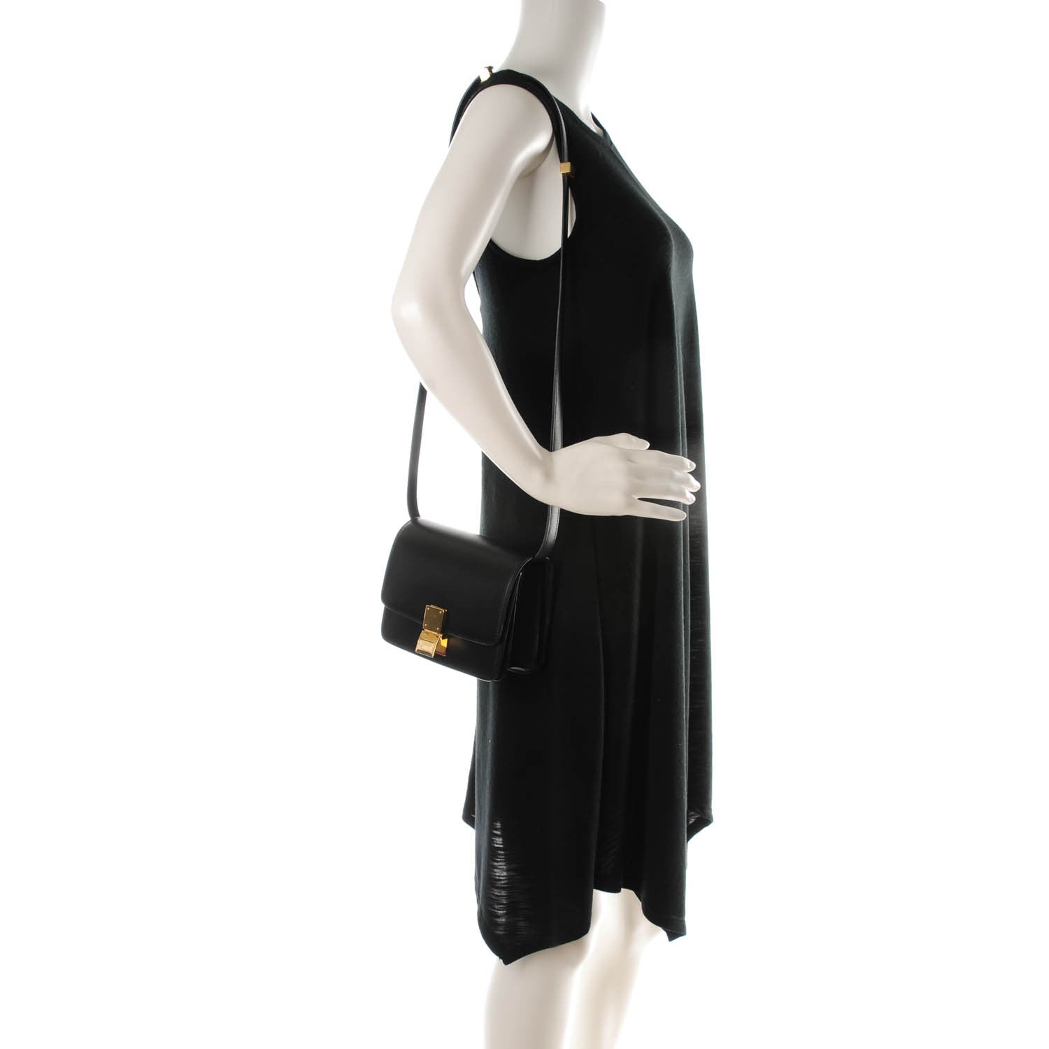 Celine Smooth Calfskin Small Classic Box Flap Bag Black 2 of 6