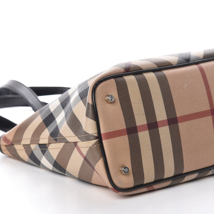 Burberry Patent Trim Nova Check Shopper Tote Black 8 of 10