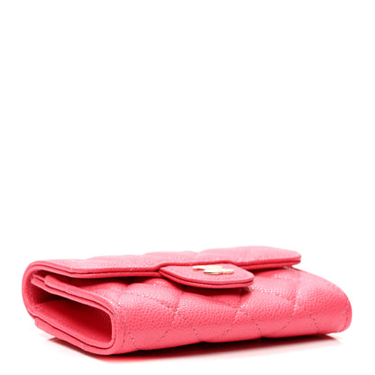 Chanel Caviar Quilted Flap Card Holder Wallet Pink 4 of 8