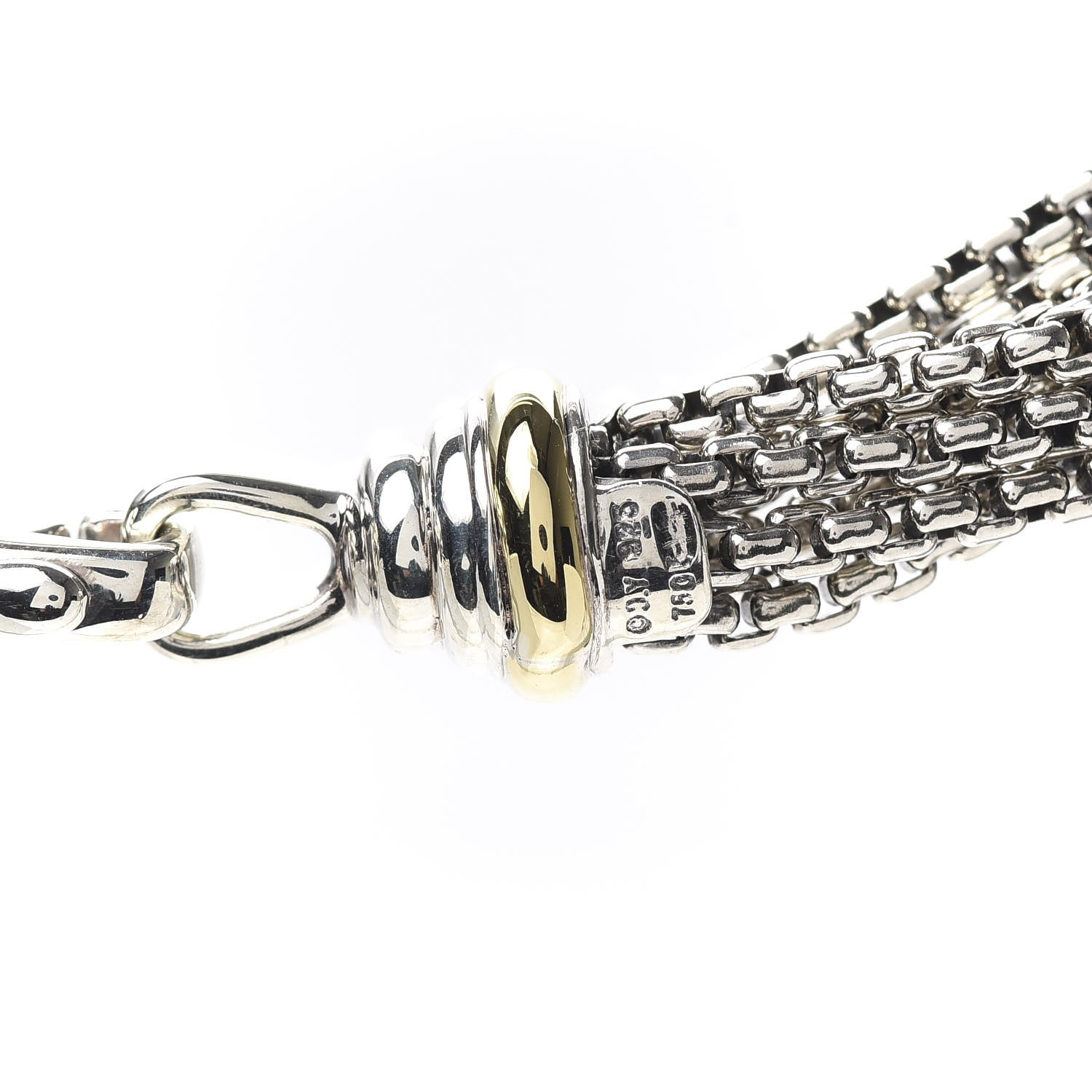 David Yurman Sterling Silver 18K Yellow Gold Pearl Black Onyx Multi Strand Necklace 5 of 5