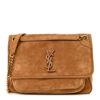 Saint Laurent Suede Monogram Medium Niki Chain Satchel Cinnamon 1 of 18