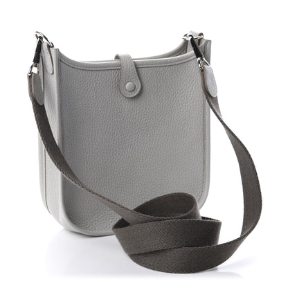 Hermes Taurillon Clemence Amazone Evelyne TPM Gris Perle Etain 3 of 9