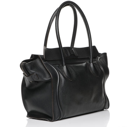 Celine Drummed Calfskin Shoulder Luggage Black 3 of 7