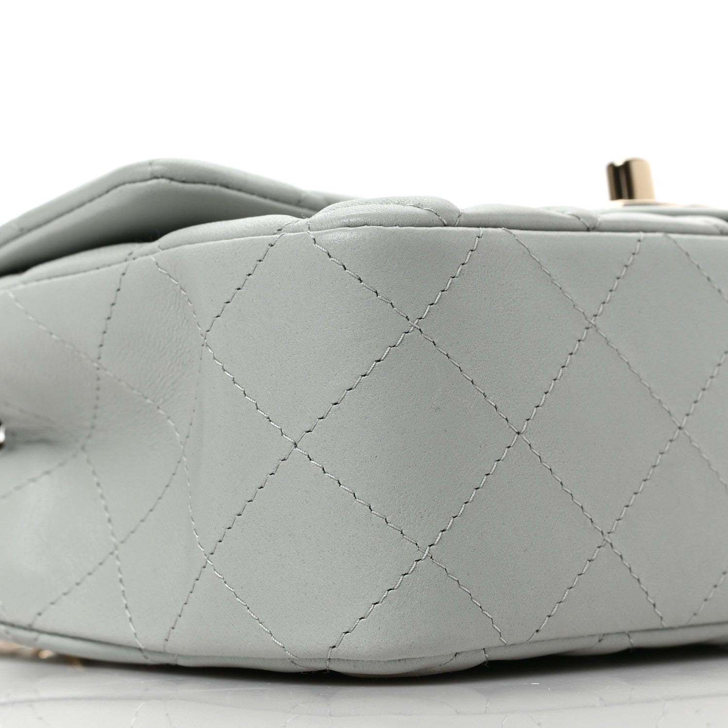 Chanel Lambskin Quilted Mini Rectangular Flap Grey 8 of 9