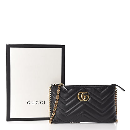 Gucci Calfskin Matelasse Mini GG Marmont Chain Bag Black 11 of 11