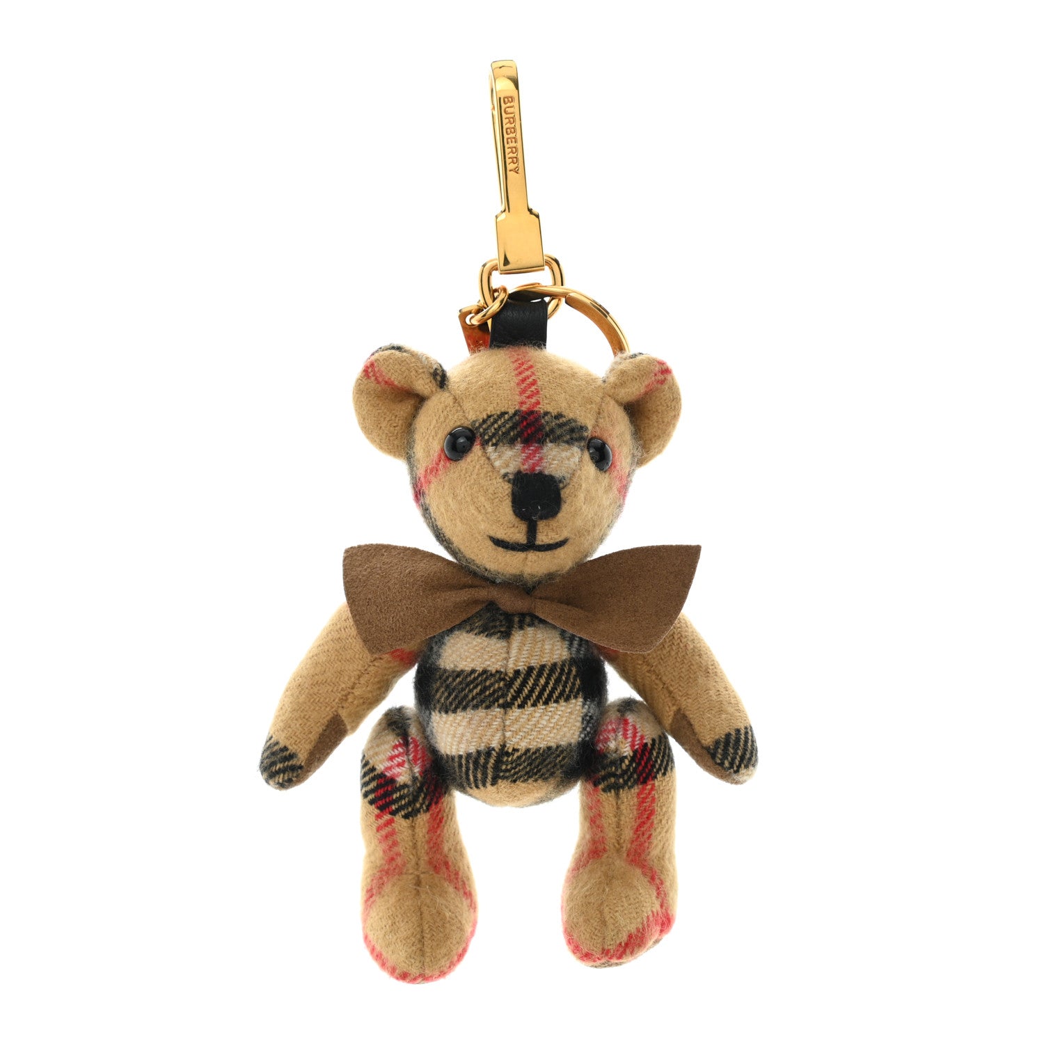 Burberry Cashmere Vintage Check Thomas Bear Bag Charm Antique Yellow 1 of 4