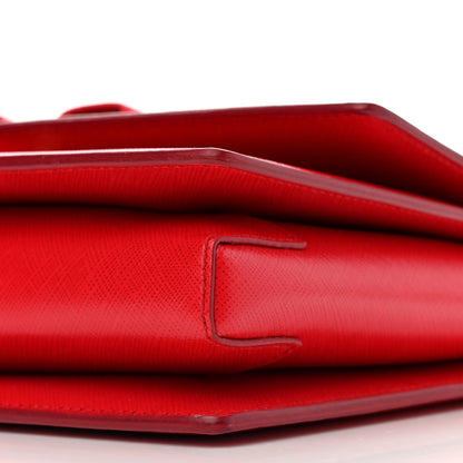 Salvatore Ferragamo Printed Calfskin Vara Bow Chain Flap Crossbody Red 10 of 10