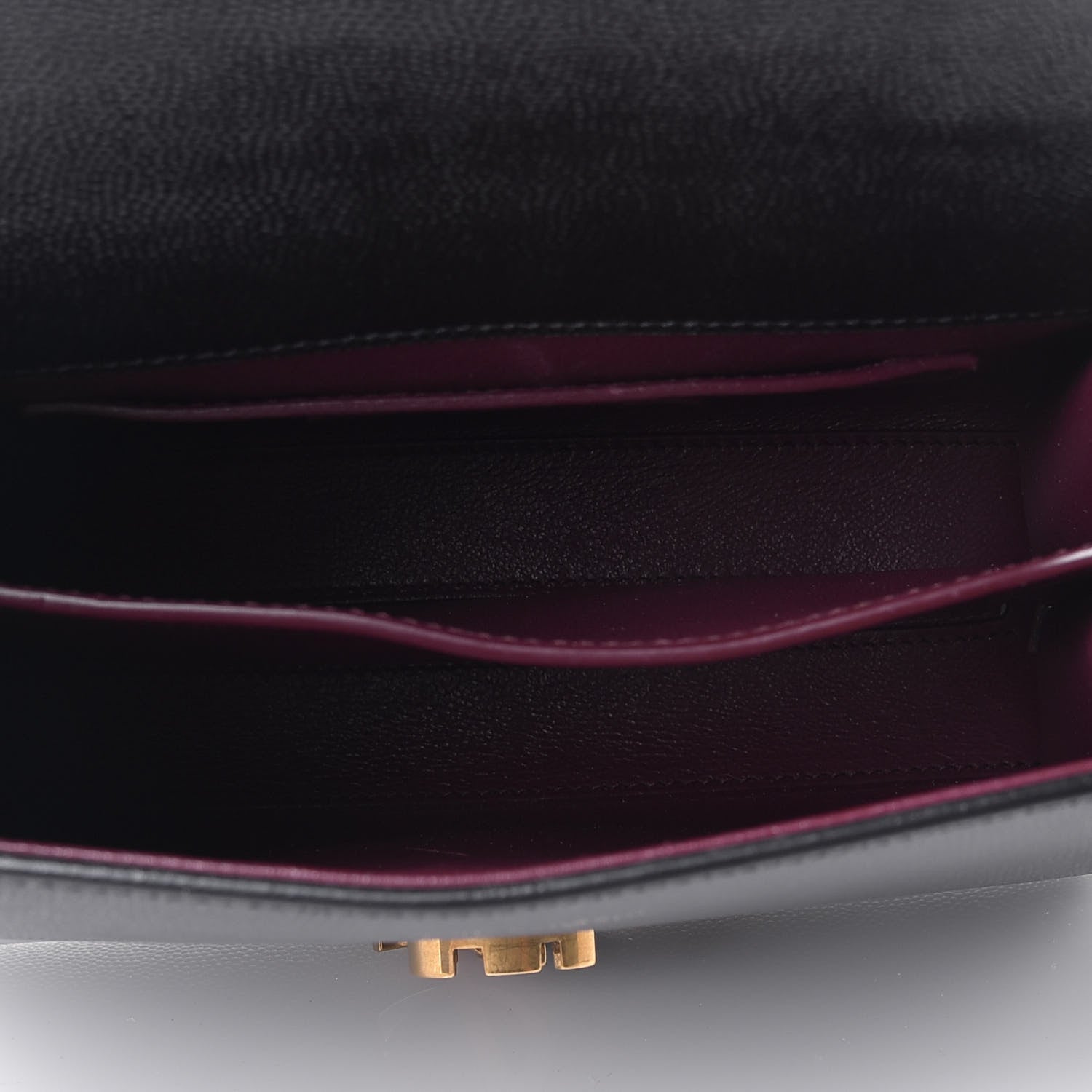 Saint Laurent Grain de Poudre Mini Classic Monogram Cassandra Top Handle Black Rouge Legion 5 of 8