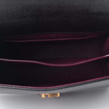 Saint Laurent Grain de Poudre Mini Classic Monogram Cassandra Top Handle Black Rouge Legion 5 of 8