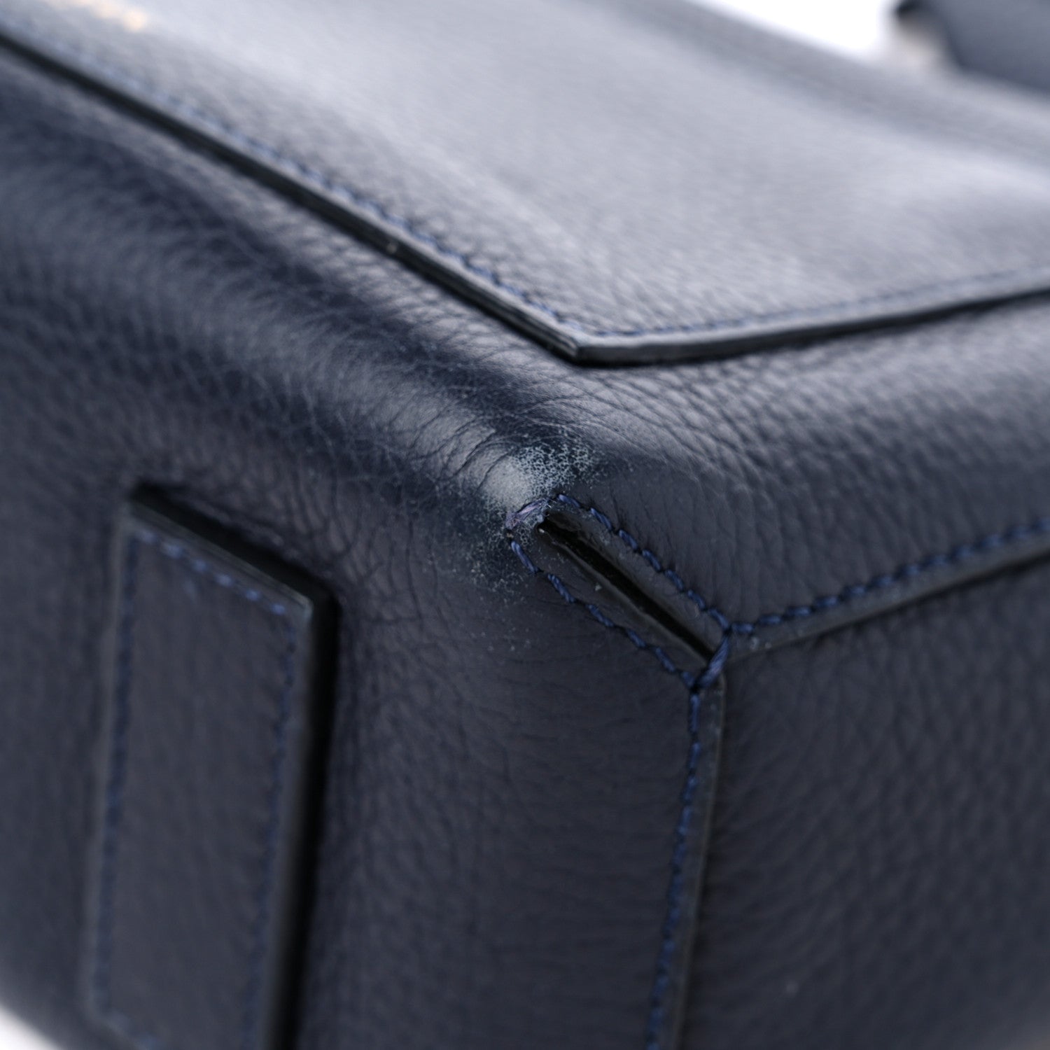Lanvin Grained Calfskin Box Messenger Bag Navy 10 of 18