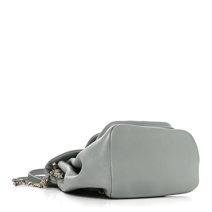 Chanel Lambskin Quilted Large Duma Drawstring Backpack Grey 4 of 10