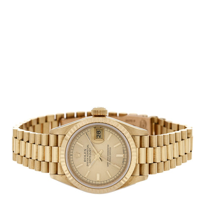 Rolex 18K Yellow Gold 26mm Oyster Perpetual Datejust President Watch Champagne 69178 2 of 4
