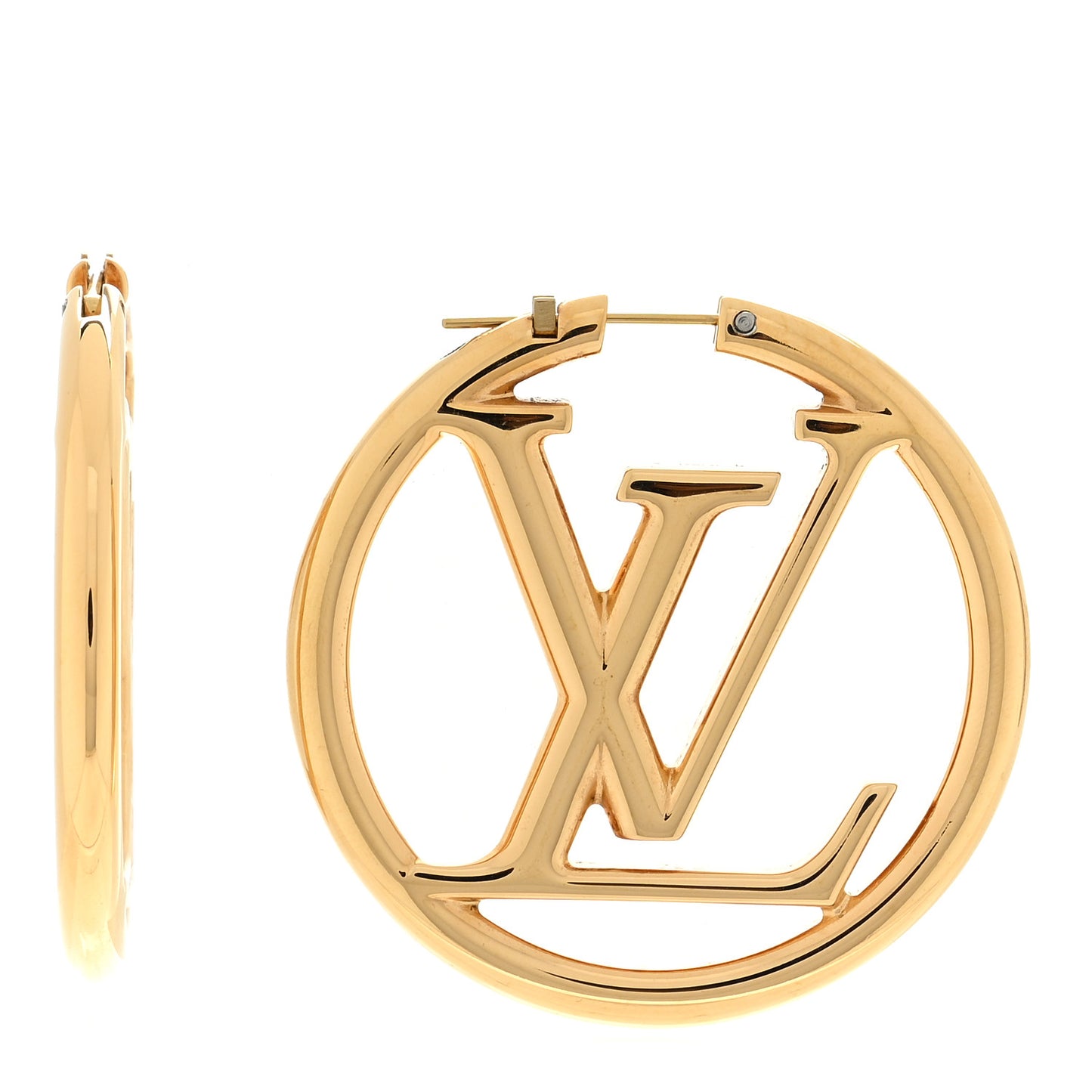 Metal Louise Hoop Earrings Gold