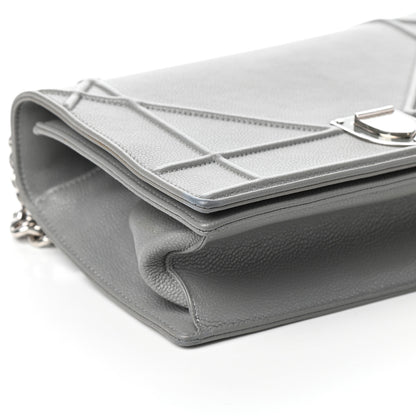 Christian Dior Grained Calfskin Medium Diorama Flap Bag Gris 8 of 9