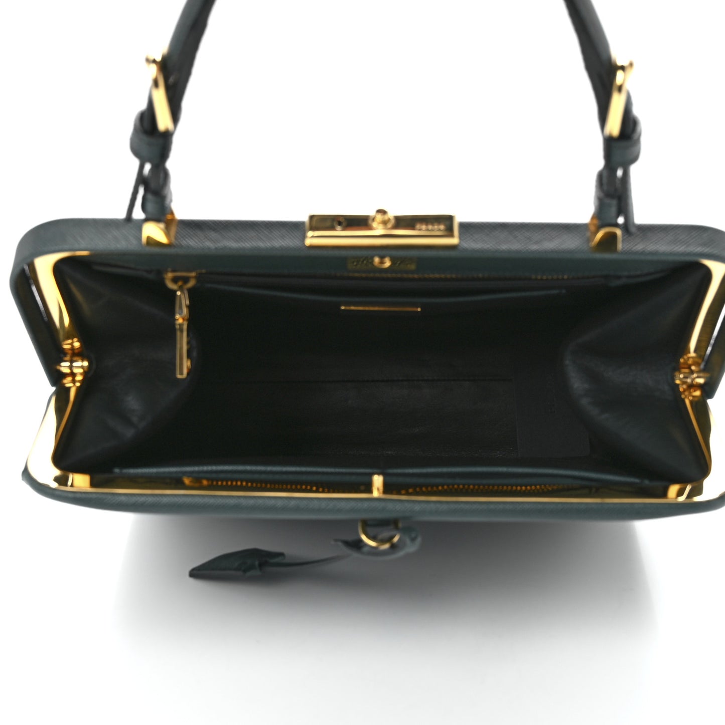 Saffiano Lux Framed Bag Smeraldo