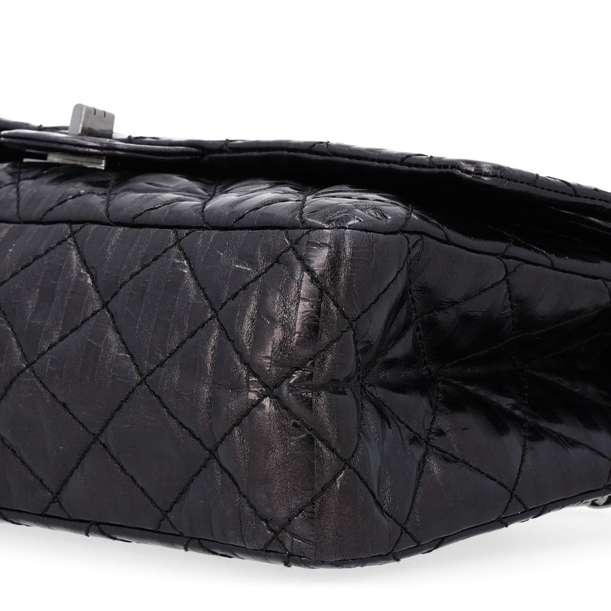 Chanel Metallic Calfskin Striped 2.55 Reissue 226 Flap Black 13 of 13