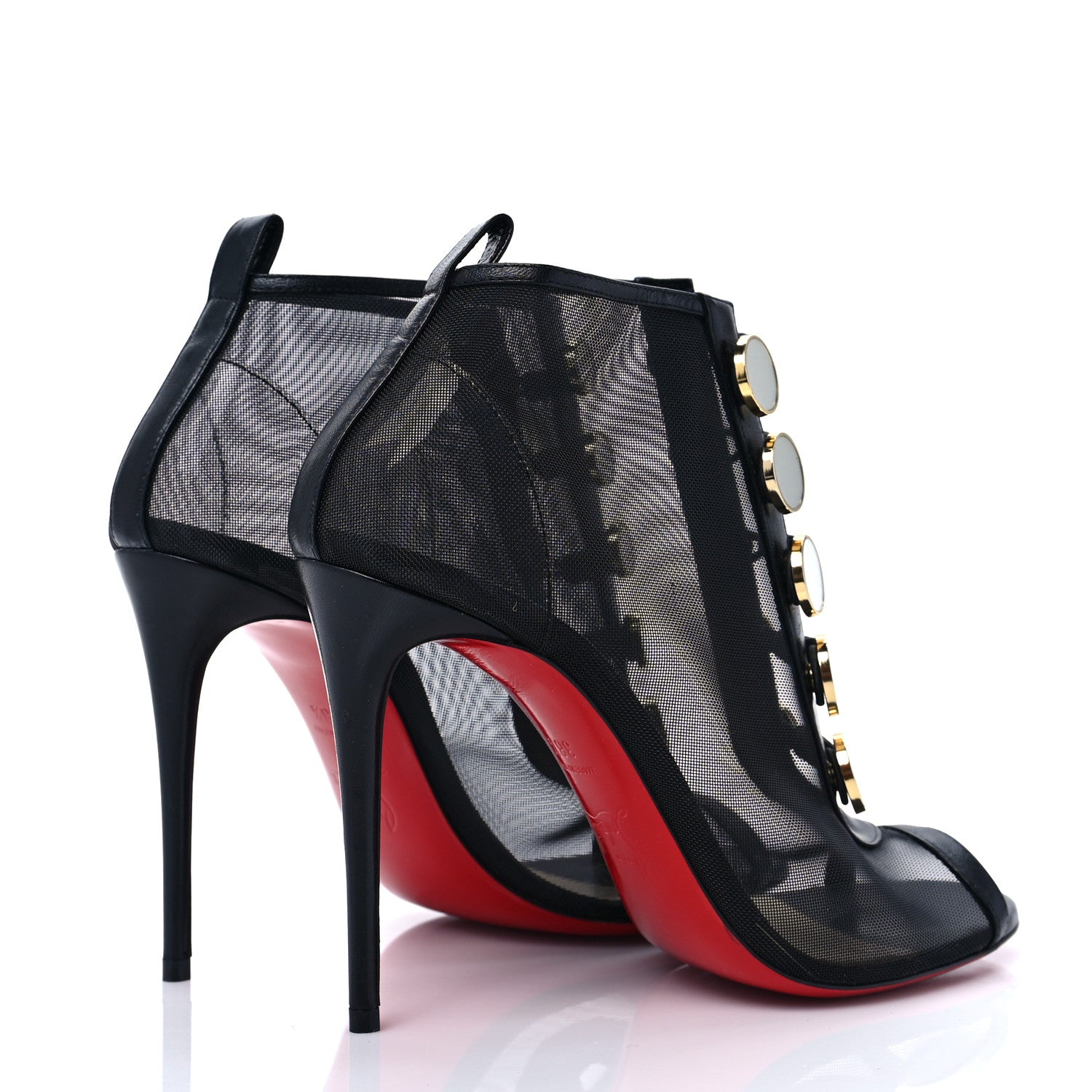 Christian Louboutin Mesh Nappa Marikate 100 Ankle Boots 38.5 Black 4 of 7