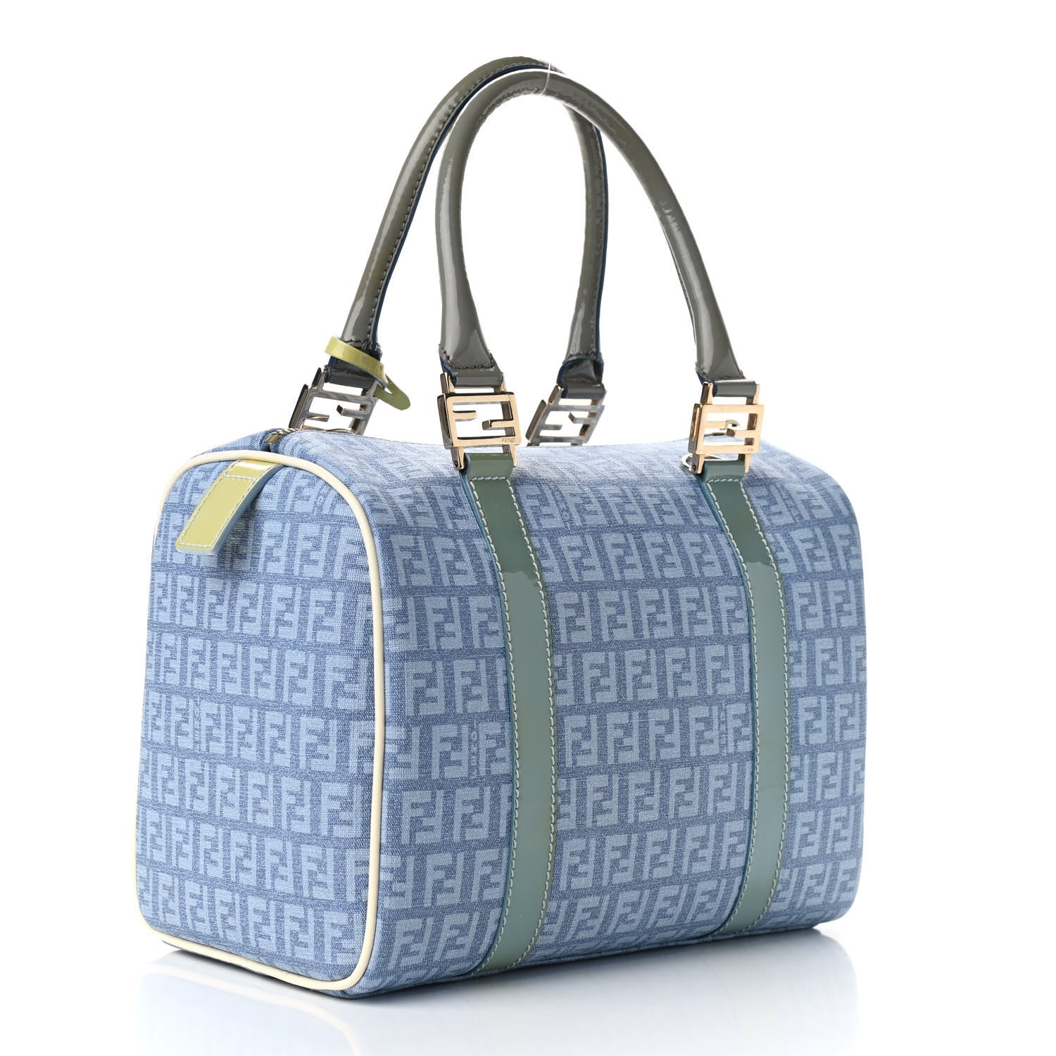 Fendi Zucchino Patent Forever Boston Celeste Grigio Lunai Multicolor 3 of 10