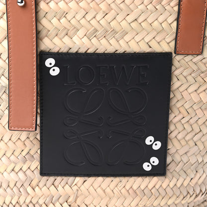 Loewe X MY NEIGHBOR TOTORO Raffia Dust Bunnies Basket Tote Bag Black Tan 9 of 9
