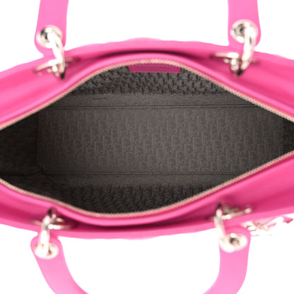 Christian Dior Lambskin Cannage Large Lady Dior Fuchsia Fuchsia 5 of 11