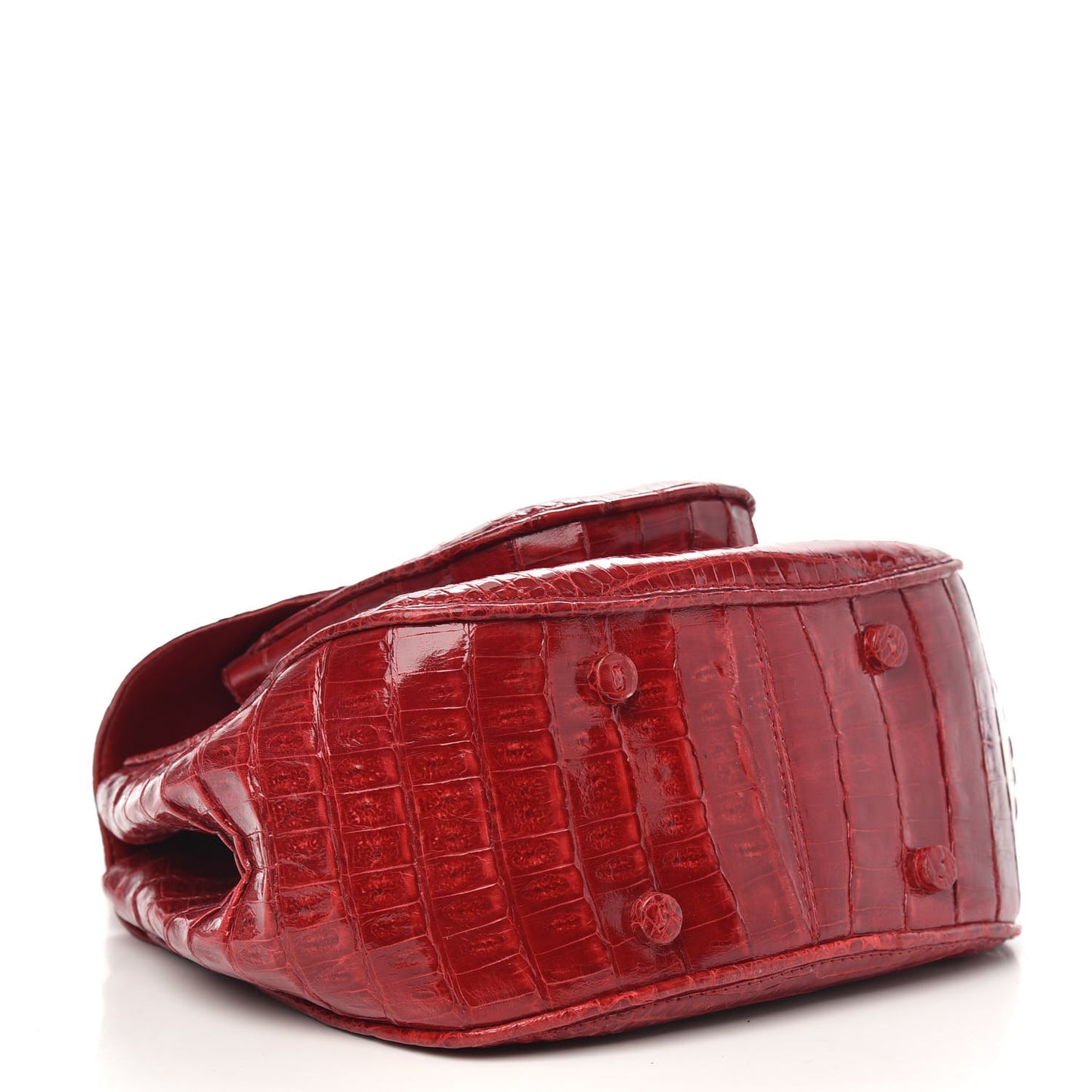 Crocodile Top Handle Bag Red