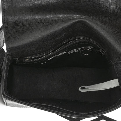 Off-White Saffiano Striped Mini Diag Binder Clip Bag Black White 4 of 10