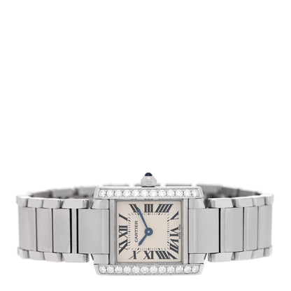 Cartier Stainless Steel Diamond Bezel 20mm Tank Francaise Quartz Watch 2 of 4