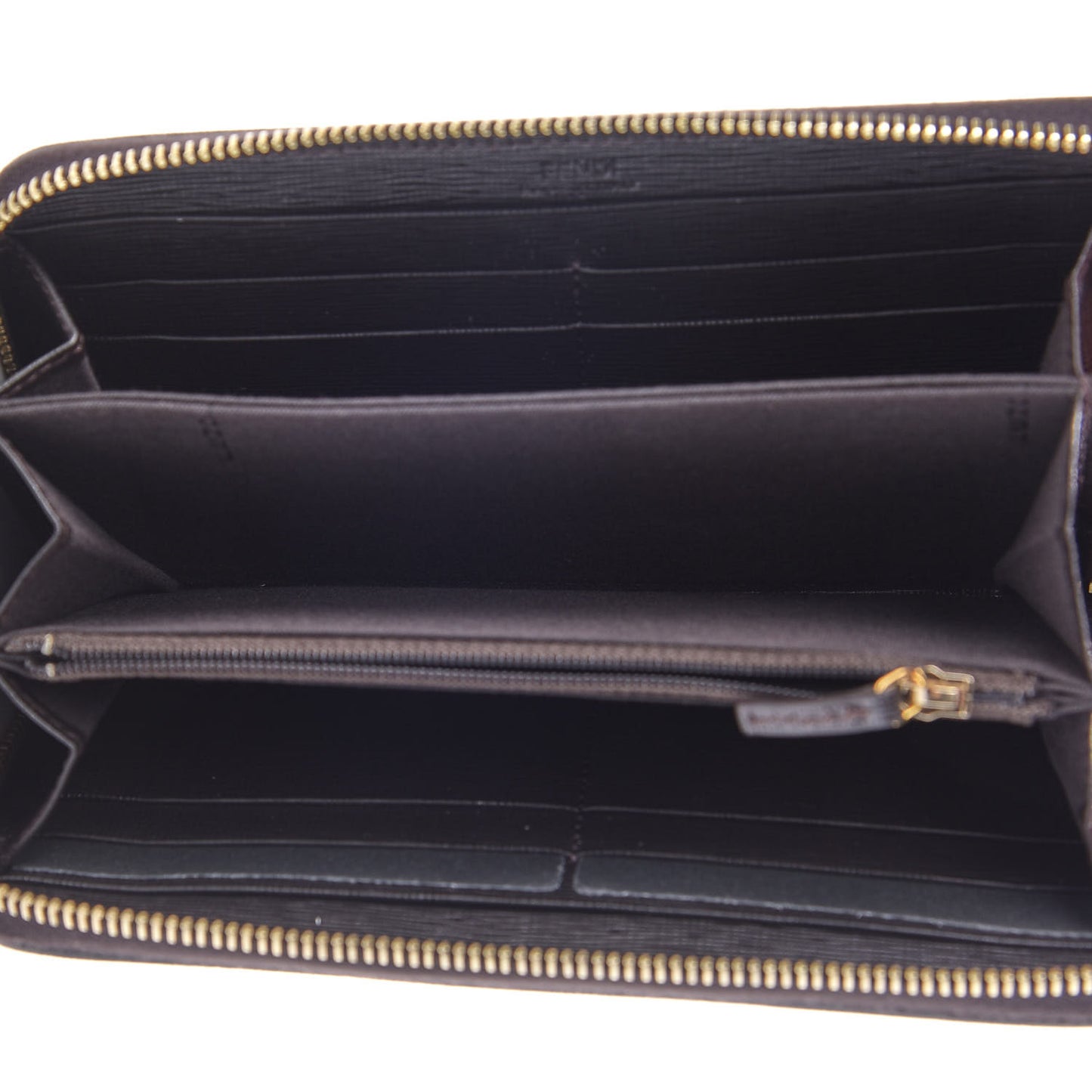 Zucca Spalmati Vitello Elite Zip Around Wallet Tobacco Ebano