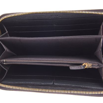Fendi Zucca Spalmati Vitello Elite Zip Around Wallet Tobacco Ebano 5 of 7