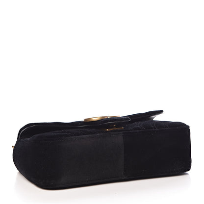 Gucci Velvet Matelasse Mini GG Marmont Shoulder Bag Black 4 of 10