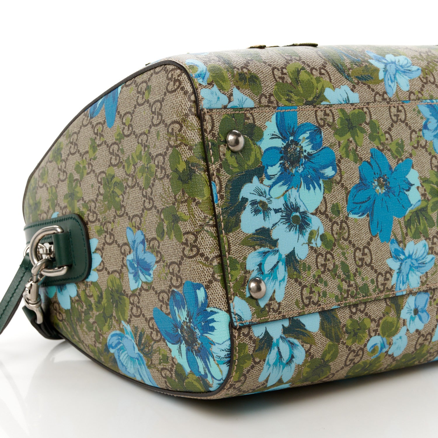 Gucci GG Supreme Monogram Bloom Butterfly Embroidered Medium Boston Green 10 of 11