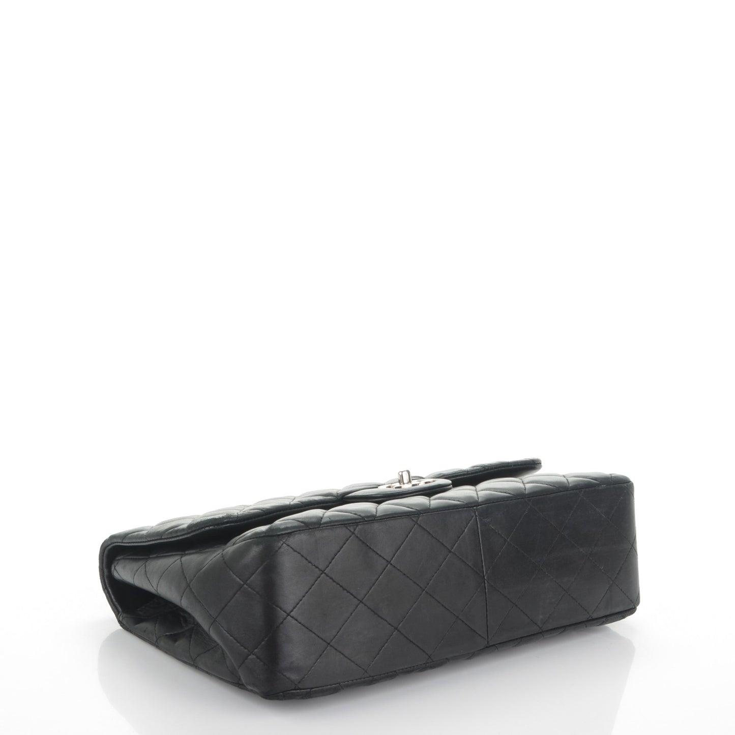 Lambskin Quilted Jumbo Single Flap Black