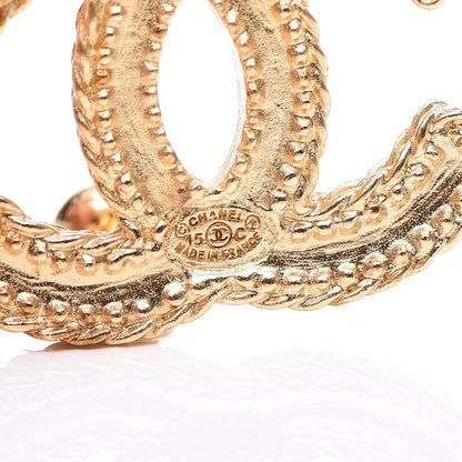 Chanel CC Drop Earrings Matte Gold 4 of 5