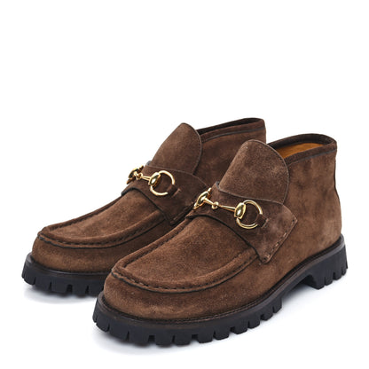 Gucci Suede Horsebit Ankle Boots 37.5 Washed Brown 3 of 9