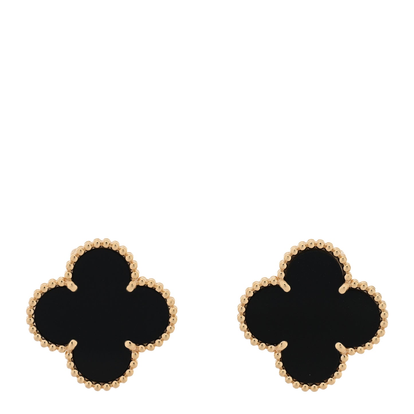 18K Yellow Gold Black Onyx Magic Alhambra Earrings
