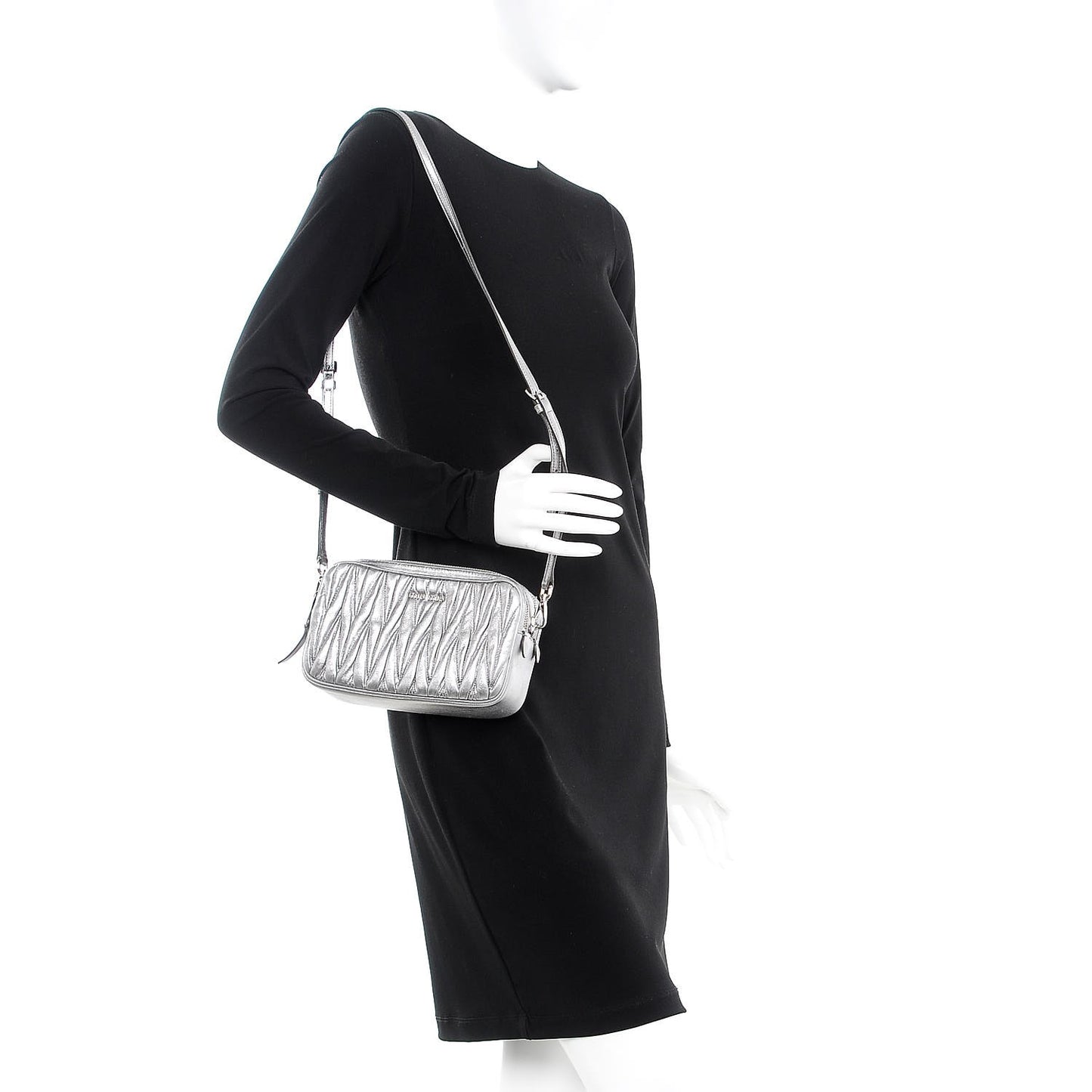 Nappa Matelasse Double Zip Chain Shoulder Bag Cromo