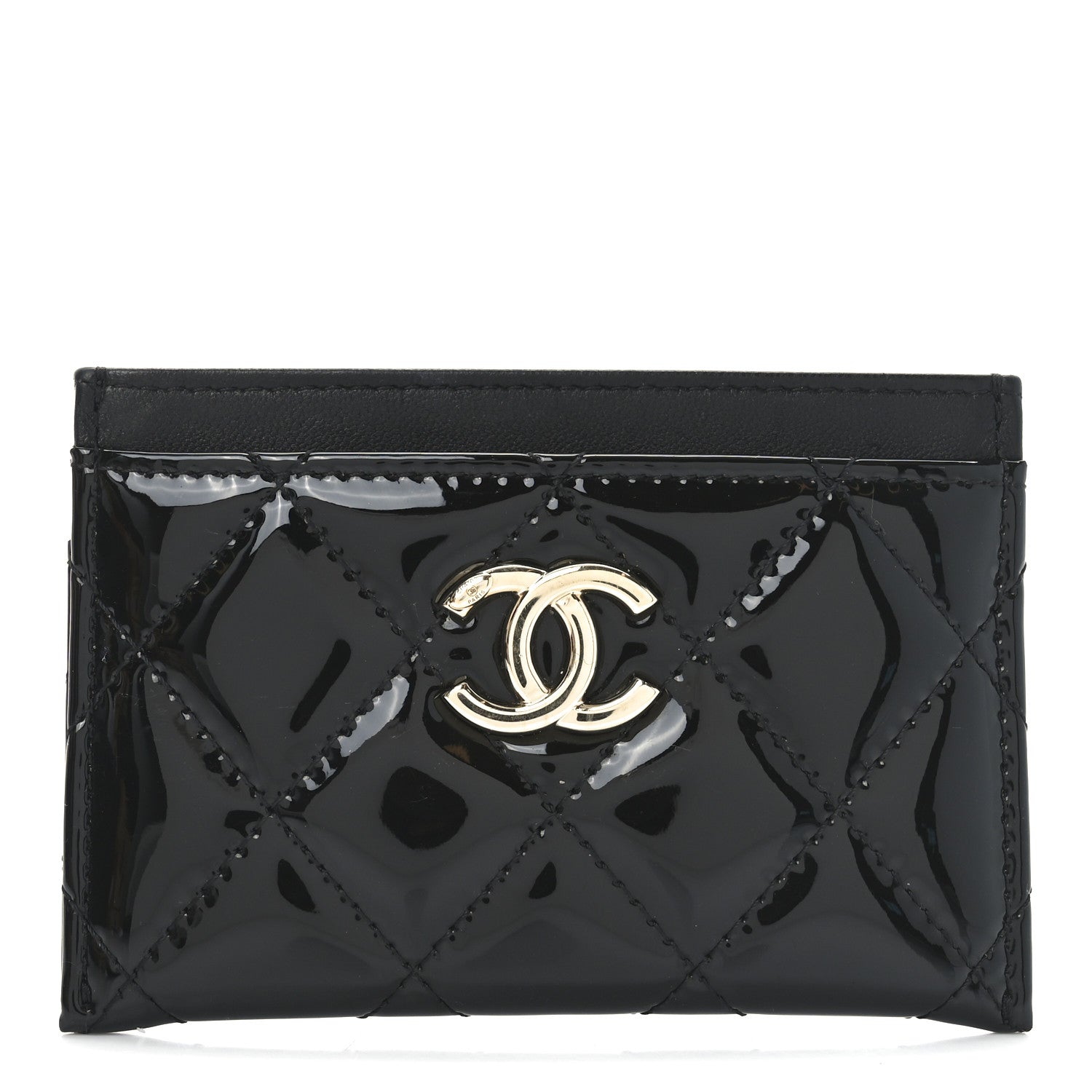 Chanel Patent Calfskin Quilted Card Holder Black 1 of 9