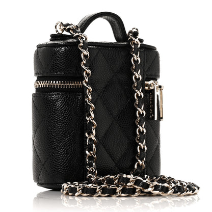 Chanel Caviar Quilted Small Handle With Care Vanity Case With Chain Black 3 of 9