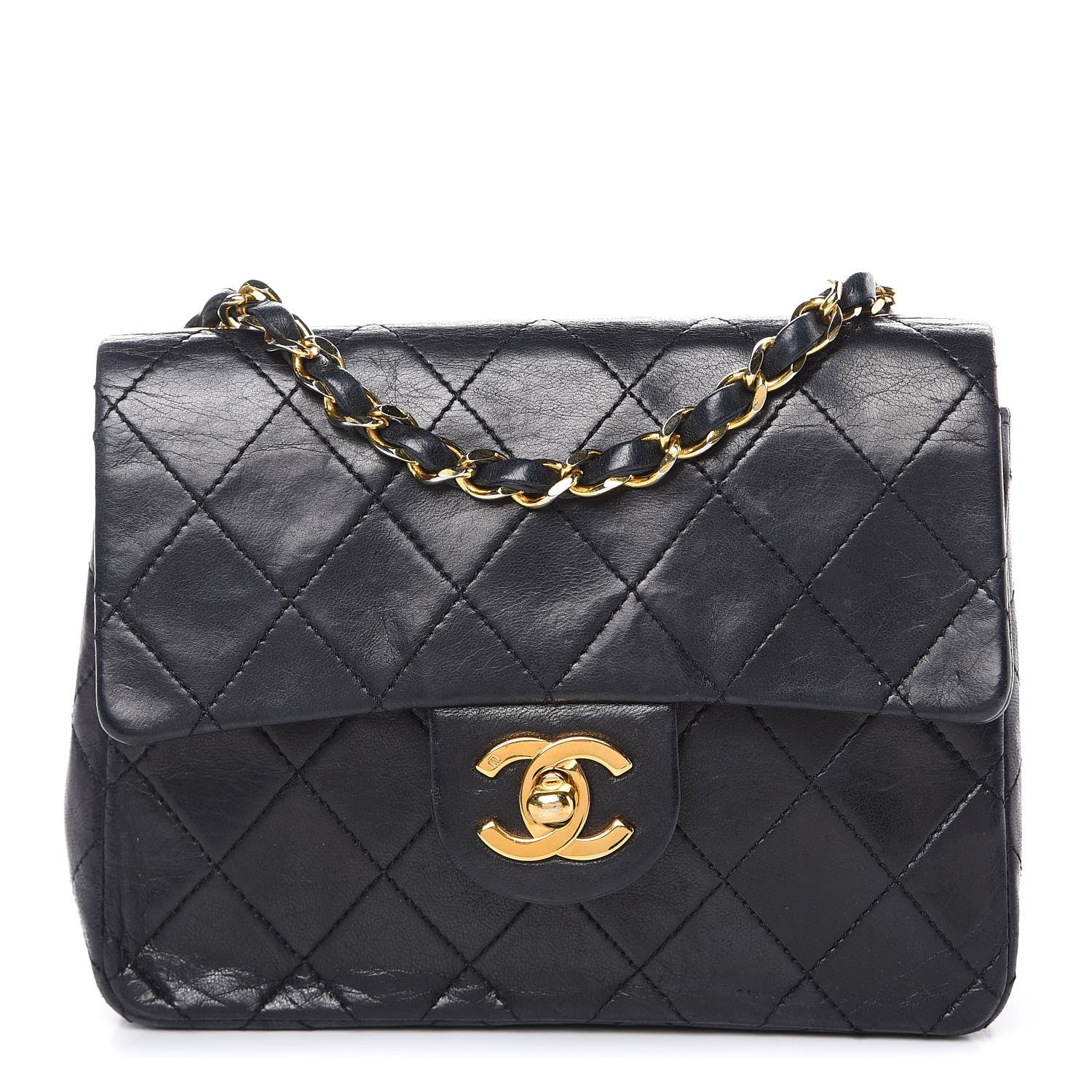 Chanel Lambskin Quilted Mini Square Flap Black 1 of 16