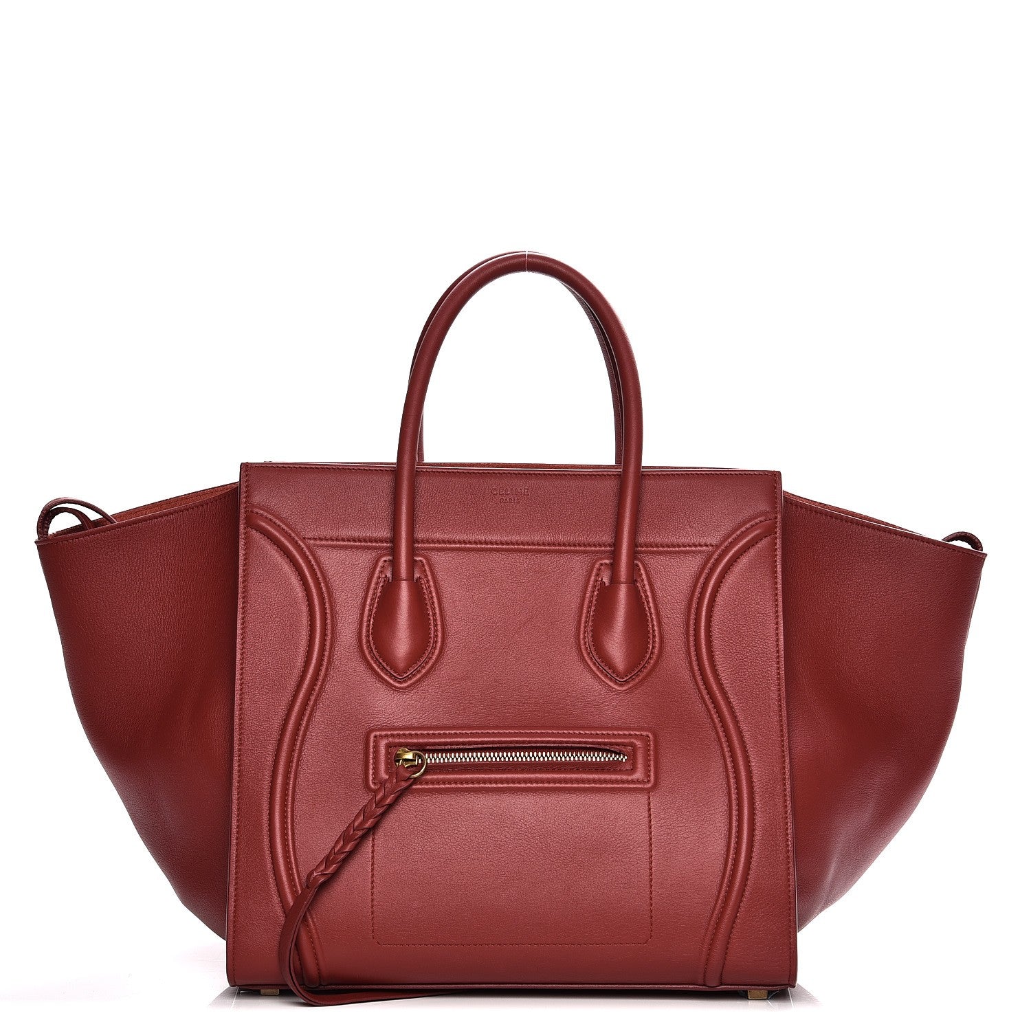 Celine Supple Calfskin Medium Phantom Luggage Red 1 of 8