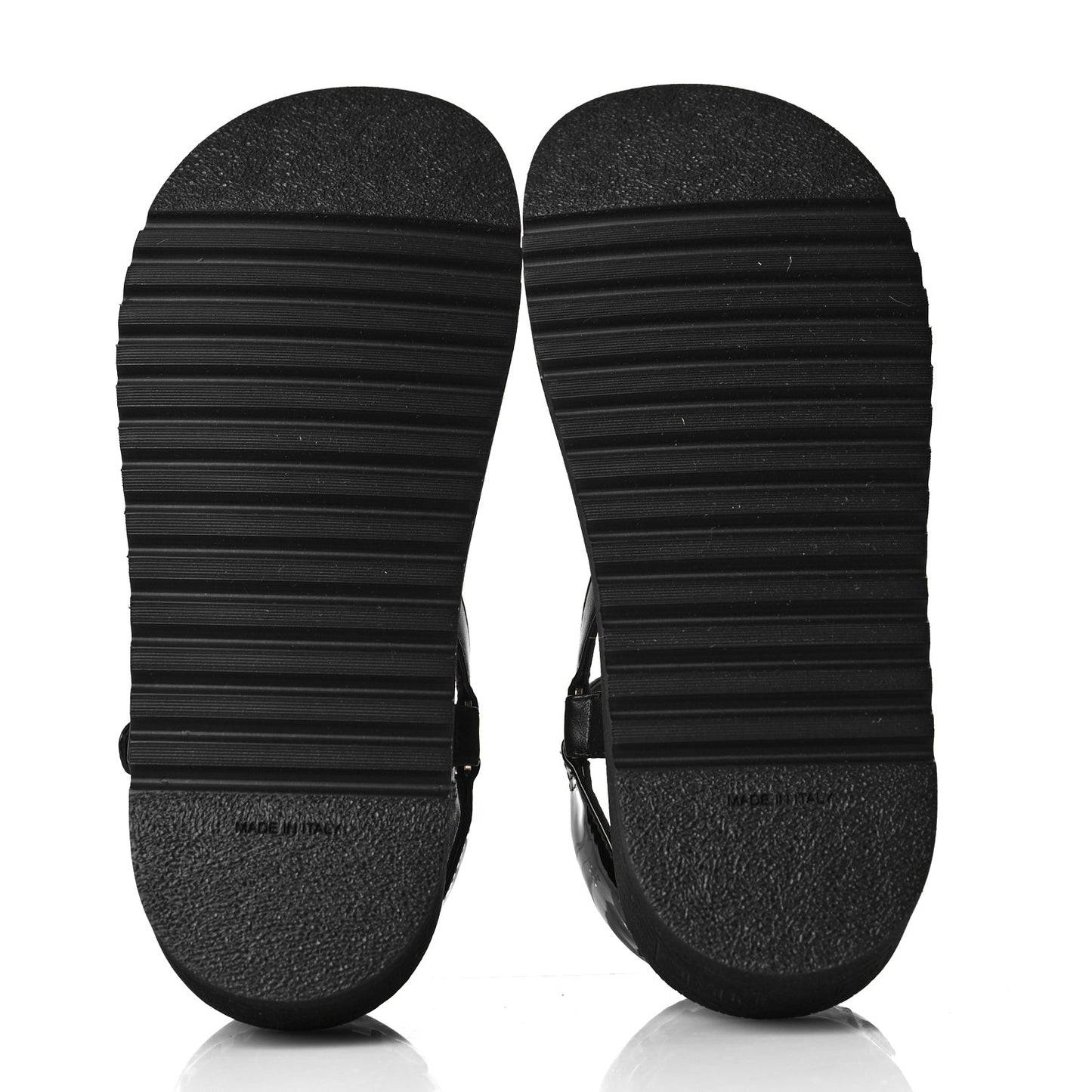 Lambskin Patent Logo Platform Sandals 38.5 Black