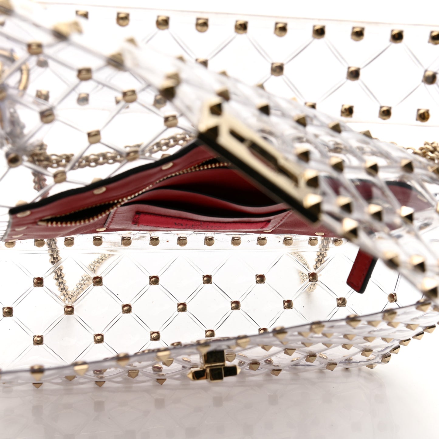PVC Medium Rockstud Spike Shoulder Bag