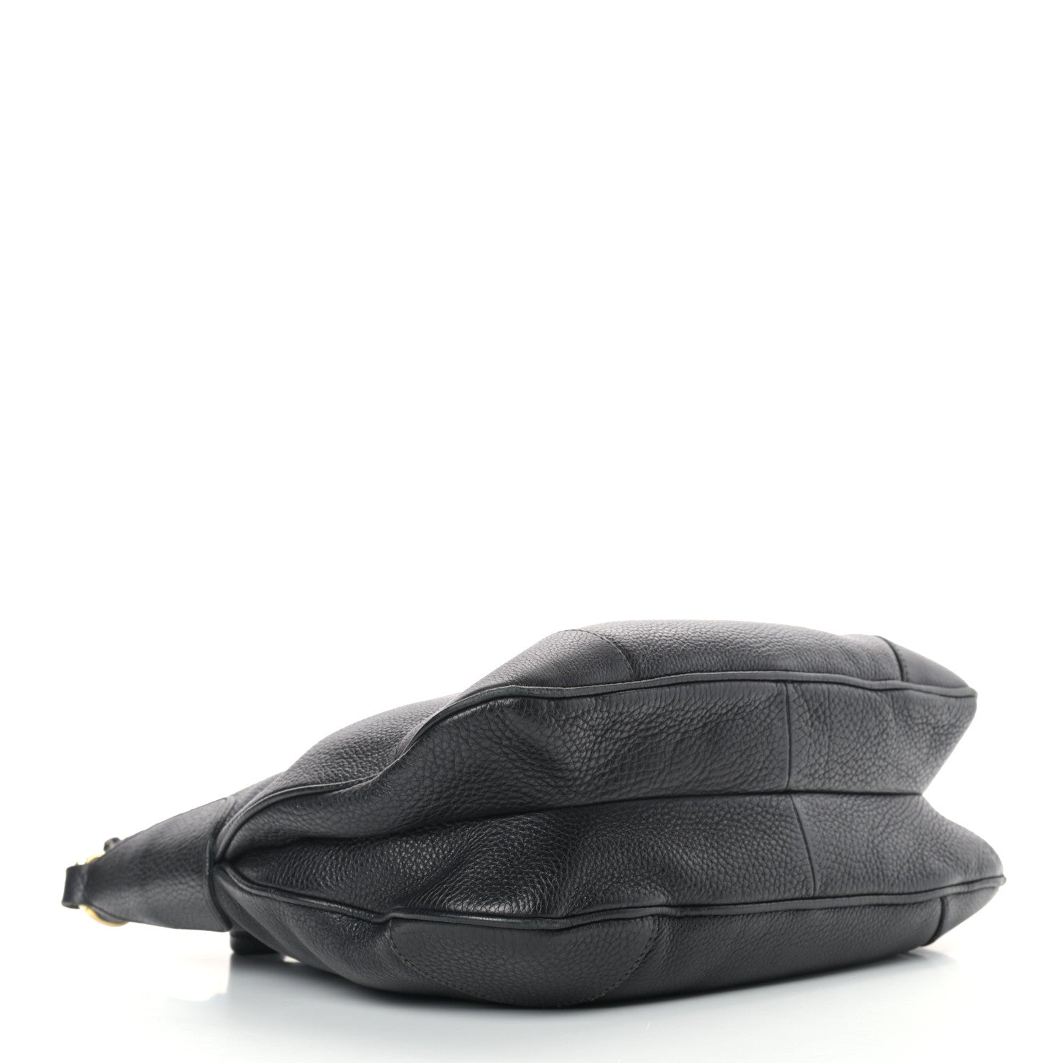 Prada Vitello Daino Pushlock Hobo Black 3 of 13