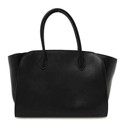 The Row Polished Saddle Calfskin Marlo 12 Tote Bag Black 1 of 9