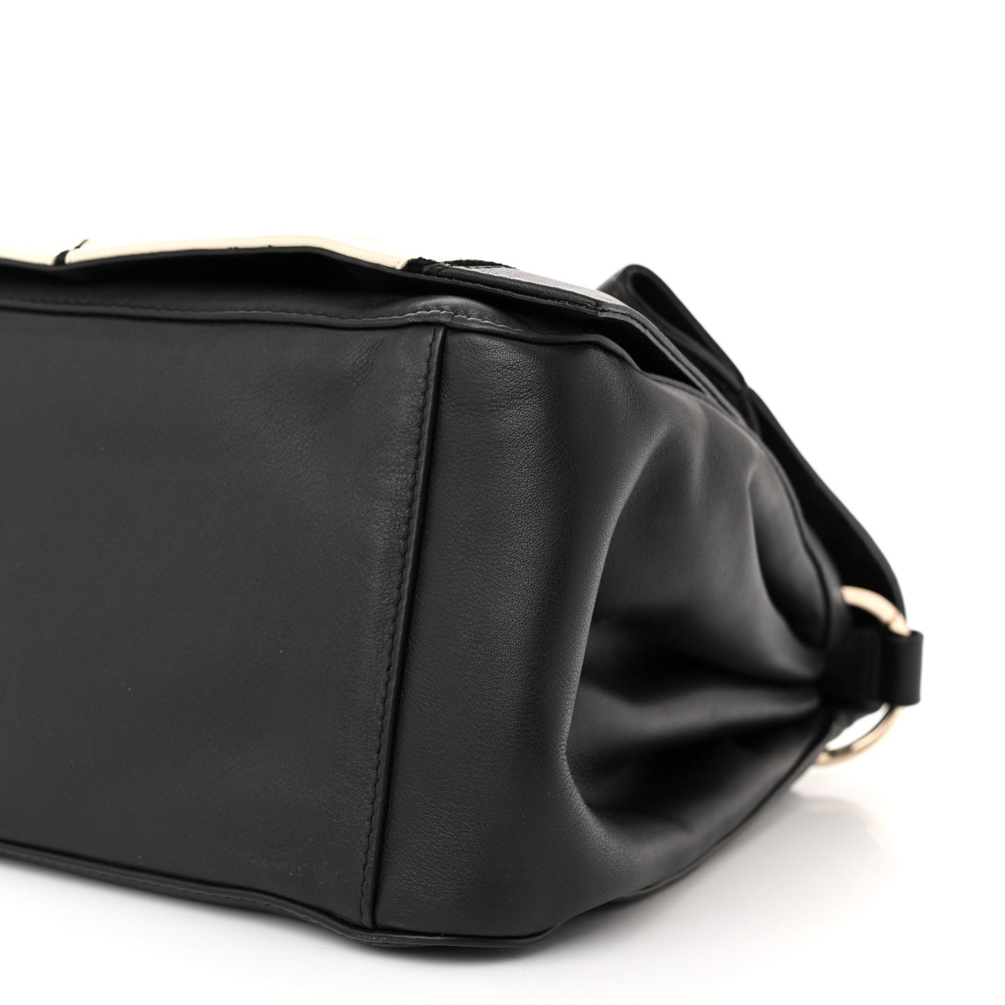 Lambskin Snakeskin Bloomy Crossbody Bag Black